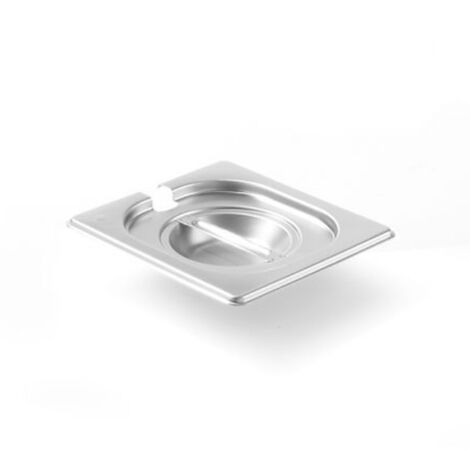 Couvercle en acier pour GN Kitchen Line avec découpe pour louche GN 1/6 - Hendi 806968 (1/2)