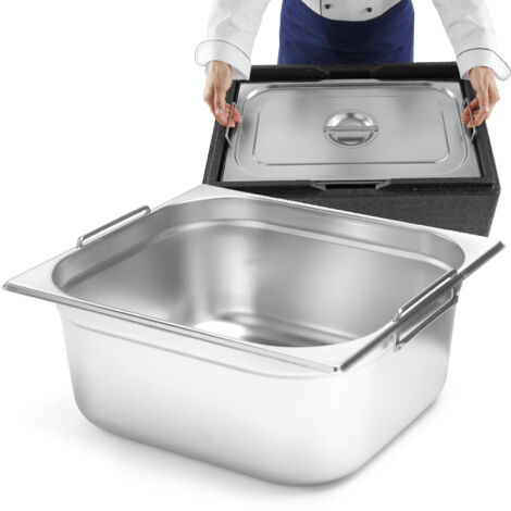 Bac gastronorme GN 1/2 avec poignées rétractables 325x265x150mm 9,5L Hendi 817346