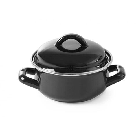 Marmite à soupe et sauce avec couvercle, noire, 0,6 l - Hendi 625705 (1/3)