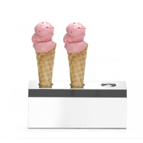 Présentoir à glace en acier inoxydable pour 3 gaufres - Hendi 755730 (1/4)