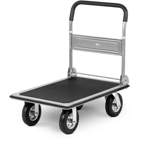 MSW – Chariot d'atelier pliable 80 x 60 cm – Capacité de charge 300 kg – Acier et caoutchouc – 4 roulettes pour manœuvre aisée (1/7)