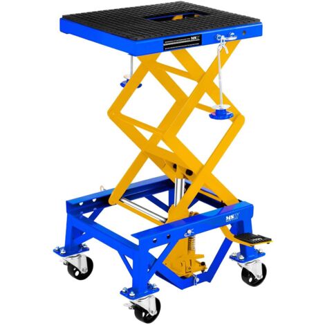 MSW – Plateforme élévatrice mobile sur roues pour motos 135 kg – Hauteur de levage 350 à 870 mm – Dimensions 410 x 350 mm – Pédale de commande incluse - MHB-135-PRO (1/7)
