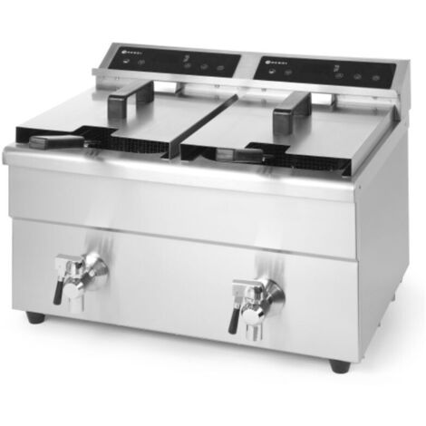 Friteuse à induction double avec robinet KITCHEN LINE 2x 8 L Hendi 215029 (1/3)