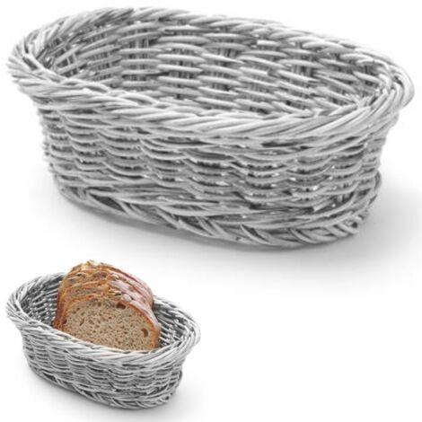 Corbeille à pain ovale en polypropylène, grise, 190 x 120 x 60 mm - Hendi 426760 (1/4)