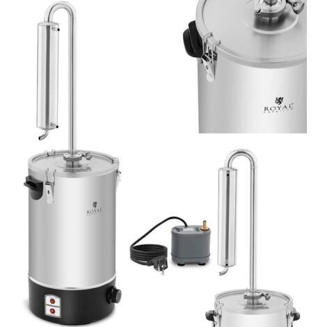 Royal Catering – Distillateur d'eau 20 l – Puissance 2000 W – Acier inoxydable – Température réglable 30-110 °C – Pour purification et huiles essentielles (1/5)