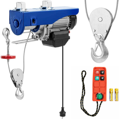 MSW – Treuil électrique 800 kg – Moteur 1350 W – Câble acier 12 m – Vitesse de levage 8 m/min – Installation murale ou sur échafaudage (1/5)