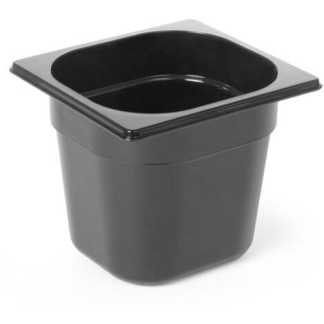 Bac gastronorme GN 1/6 en polycarbonate noir 176x162x200mm 3,4L Hendi 862704