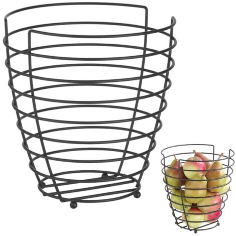 Corbeille à fruits en fil métallique, noire avec revêtement mat, diamètre 230 mm - Hendi 427187 (1/3)