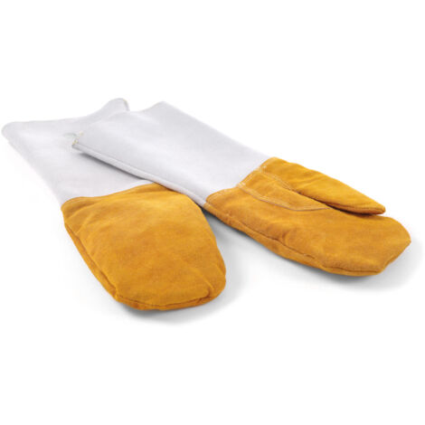 Gants de cuisine en cuir de protection thermique 2 pièces. (1/2)