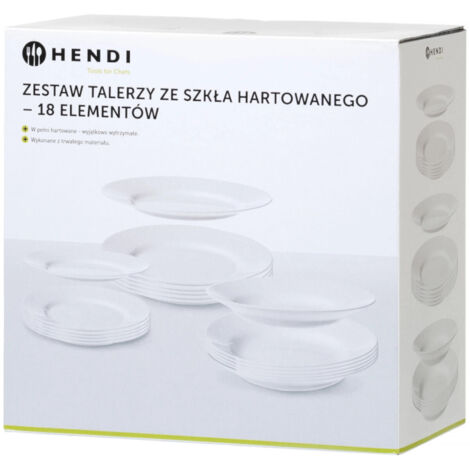 Lot de 18 assiettes en verre trempé - Hendi 795224 (1/5)