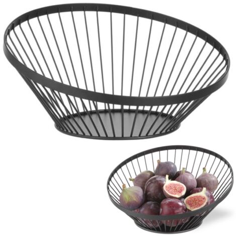 Corbeille à fruits en fil de fer, noire, finition mate, diamètre 280 mm - Hendi 427088 (1/3)
