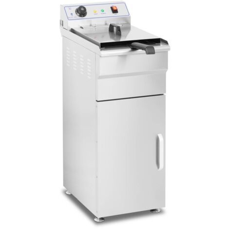 Royal Catering – Friteuse professionnelle sur armoire 16L – Capacité 10L d'huile – Puissance 6000W – Thermostat jusqu'à 200°C – Robinet de vidange (1/7)