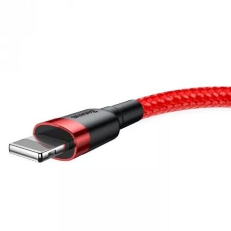 Câble flexible durable USB iPhone Lightning QC3.0 1,5 A 2 m Rouge (1/5)