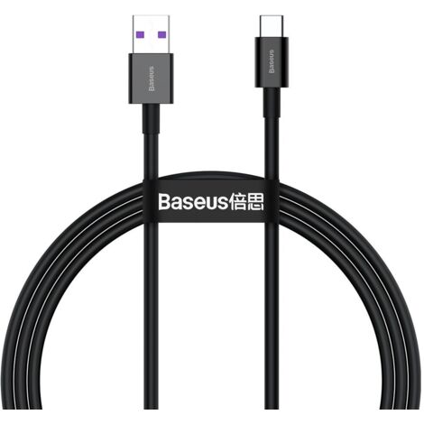 Câble USB-C 11 V/6 A SuperCharge pour Huawei (1 m) - Noir (1/5)