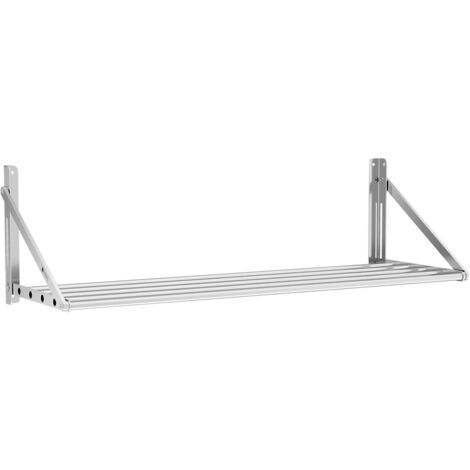 Étagère murale suspendue en acier inoxydable, pliable, 120 x 45 cm