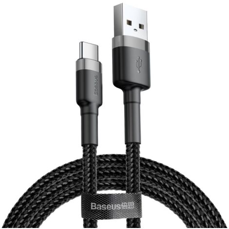 Câble USB-C 2A en nylon durable 3M noir et gris (1/5)