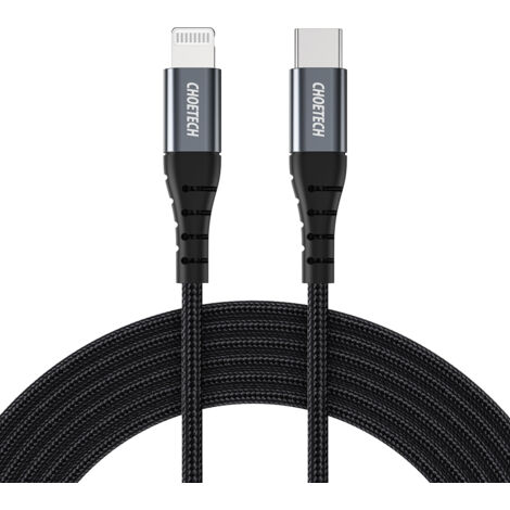 Câble pour iPhone USB-C - Lightning 480 Mb/s 3 A 1,2 m - noir (1/5)
