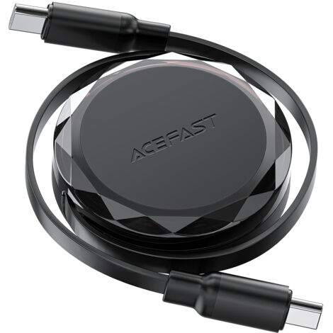 Câble USB-C rétractable avec organiseur 60 W - noir (1/5)