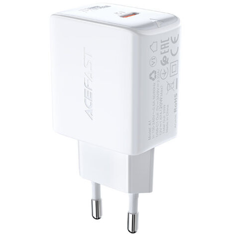 Chargeur mural rapide USB-C 20 W Power Delivery Blanc (1/5)