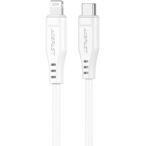 Câble pour iPhone MFI USB-C - Lightning 30W 3A 1,2m blanc (1/5)