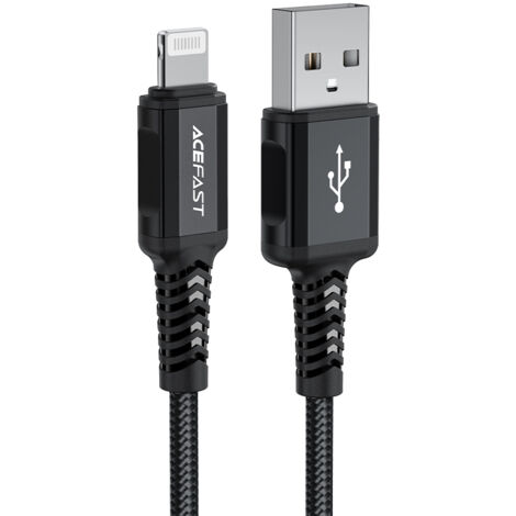 Câble MFI pour iPhone USB-Lightning 2,4 A 1,8 m Noir (1/5)