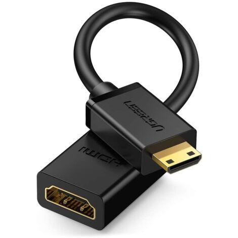 Câble adaptateur HDMI femelle - mini HDMI mâle 4K 60 Hz HEC ARC 22 cm noir (1/5)
