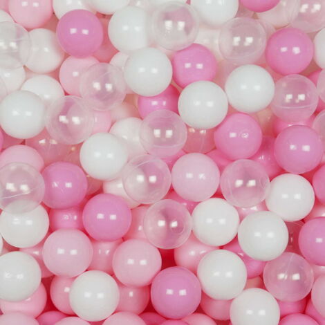 Balles jouets ø7cm 150pcs blanc, transparent, rose clair, rose poudré (1/3)