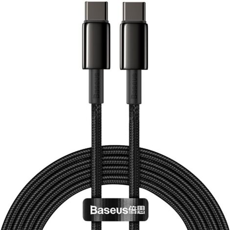 Câble de charge rapide USB-C 100 W 2 m - tout noir