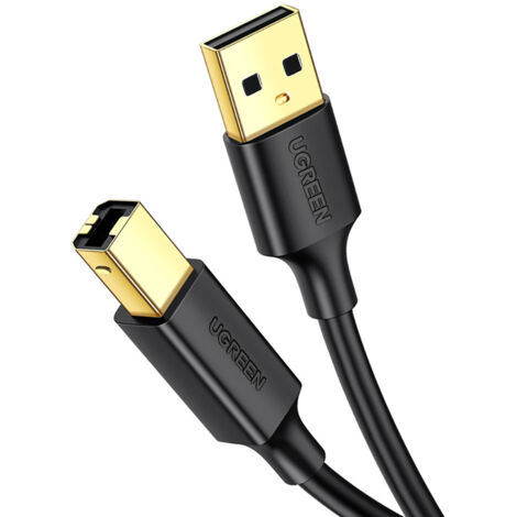 Câble d'imprimante USB Type B mâle - USB 2.0 mâle 480 Mbps 1 m Noir (1/5)