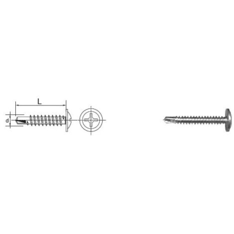 VIS AUTOPERCEUSE TÊTE RONDELLE WHD 4,216MM - 10 STO - 518 4,216 (1/2)