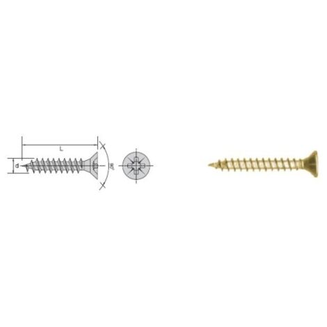 VIS À BOIS GALVANISÉE JAUNE FILETAGE COMPLET FHD 4,040MM - 5 STO - 510 4,040 (1/2)