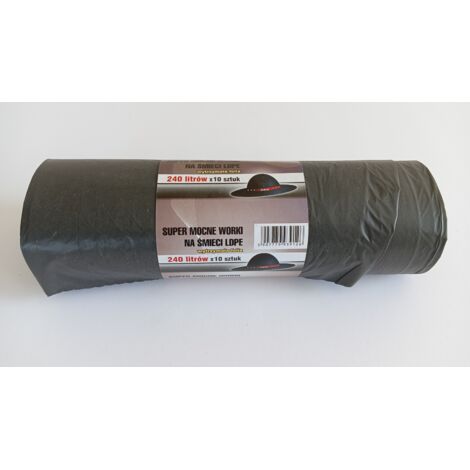 Sacs poubelle noirs 240 L LD, lot de 10 pièces - AN 240LX