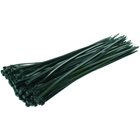COLLIERS DE SERRAGE EN PLASTIQUE PA6.6, 100 PIÈCES, NOIRS, 150 x 2,5 mm - E-600-0003