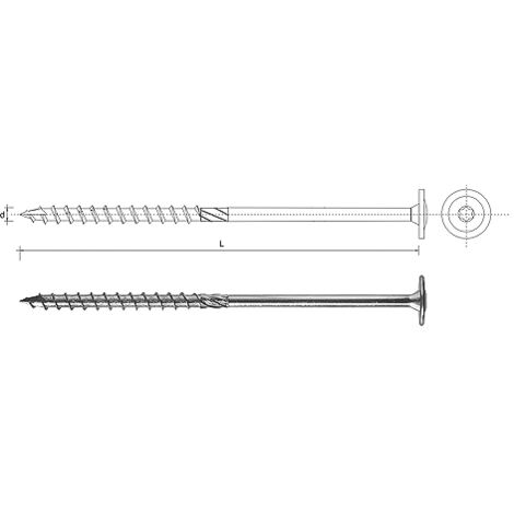 Vis à bois à tête Torx, galvanisée, 10 x 140 mm, T40, lot de 50 pièces, SPKK 10 x 140 (1/3)