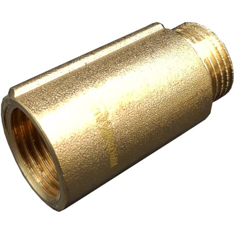 40mm de long 1/2" (15mm) Tuyau Enfilez Extension Femme Homme x Fonte Laiton (1/4)