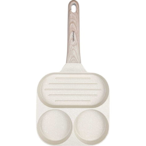 Poêle à frire en marbre 3 en 1 pour œufs, crêpes, grill à crêpes 18 cm BEIGE KLAUSBERG KB-7818 (1/5)