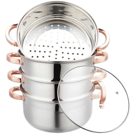 Set de marmites vapeur 24 cm 5 pièces KLAUSBERG KB-7736 cuiseur vapeur (1/5)