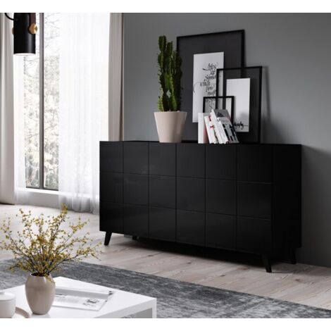Commode 2D REJA noir brillant/noir brillant