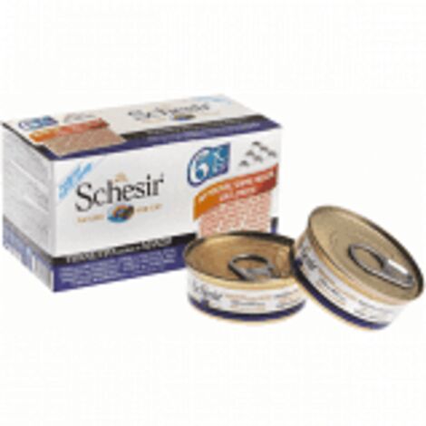 SCHESIR pour chats Multipack Thon avec filets de bœuf 6x50g