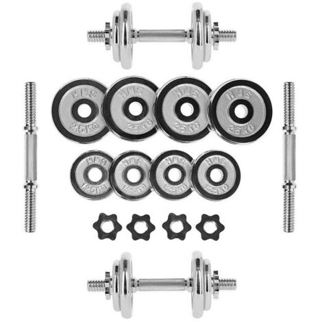 Kit D'haltères 3 En 1 HMS STC55 - Haltères Longs, Droits Et Cassés - Neuf Pour Musculation à Domicile