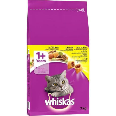 WHISKAS Cat Adult au poulet - nourriture sèche pour chat - 7 kg (1/2)