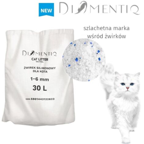 Litière neutre pour chat 30L – Granulés de silicone antibactériens – Inodore et non agglomérante – Absorption rapide des liquides