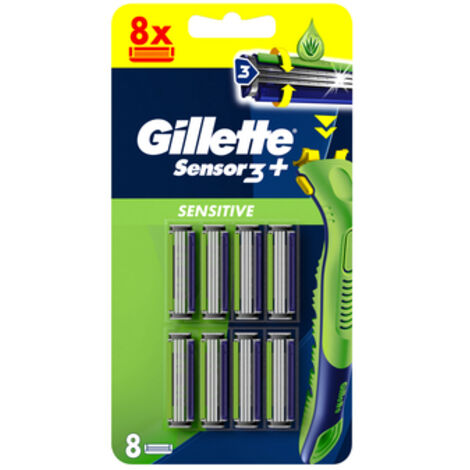 Pack De 5 Lames De Rechange Gillette Sensor Originales - Vintage Made In USA - Compatibles Avec Mach3 Et Mach3 Turbo
