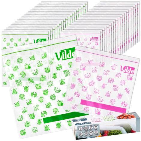 40 sachets Ziplock pour la conservation et la congélation des aliments (1/5)
