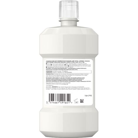 Listerine Advanced White Bain De Bouche 500 Ml - Neuf - Pour Dents Blanches