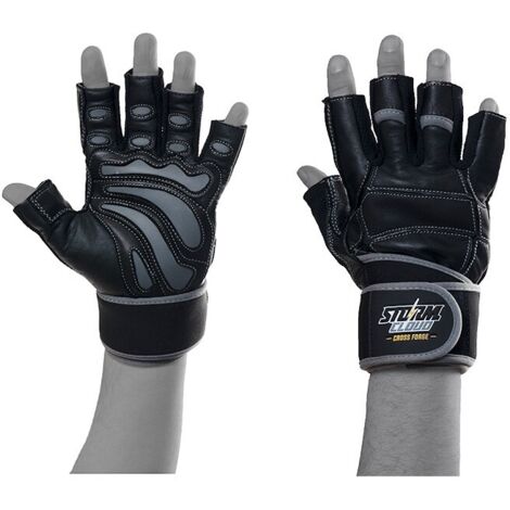 Gants De Musculation FOX-FIGHT EXTREME BLUE - Cuir Et Microfibre - Demi-doigts