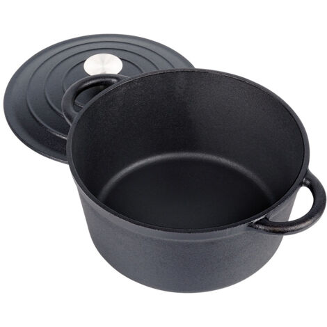 Chaudron en fonte avec couvercle, faitout, camping, jardin, barbecue