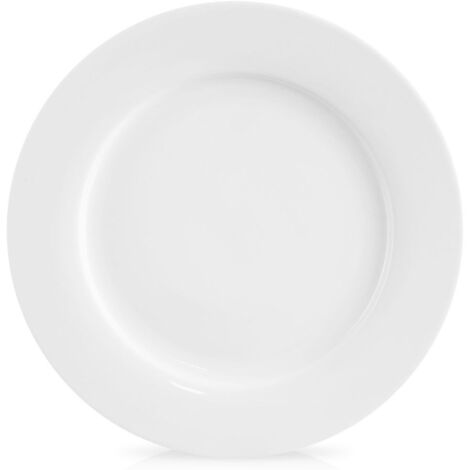 Assiette plate classique en porcelaine blanche Mona, 27 cm