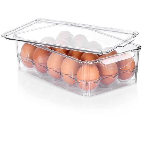 Conteneur pour 15 œufs Boîte à œufs Organisateur de cuisine pour le réfrigérateur Verrouillable (1/5)