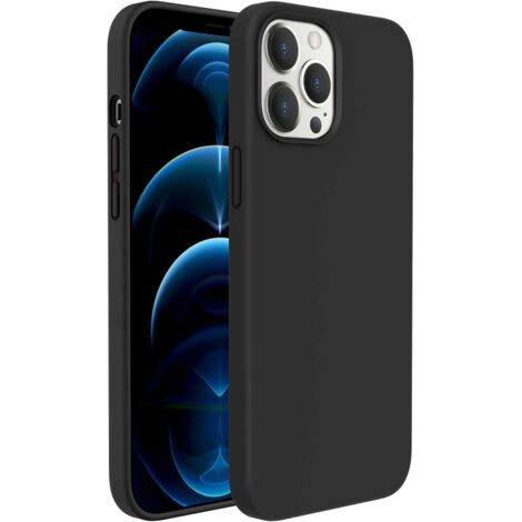 COQUE EN SILICONE POUR APPLE IPHONE 12 PRO MAX 6,7" NOIR AVEC MICROFIBRE (1/5)